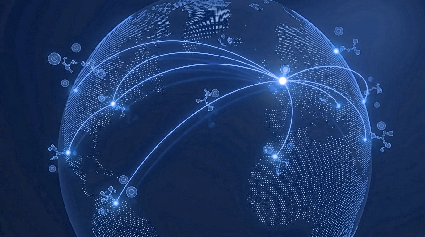 A globe showing Bio Global's worldwide partner connections